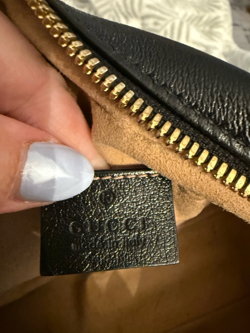AUTHENTIC Gucci Monogram Matelasse Diagonal small GG Marmont chain shoulder bag - Picture 9 of 12